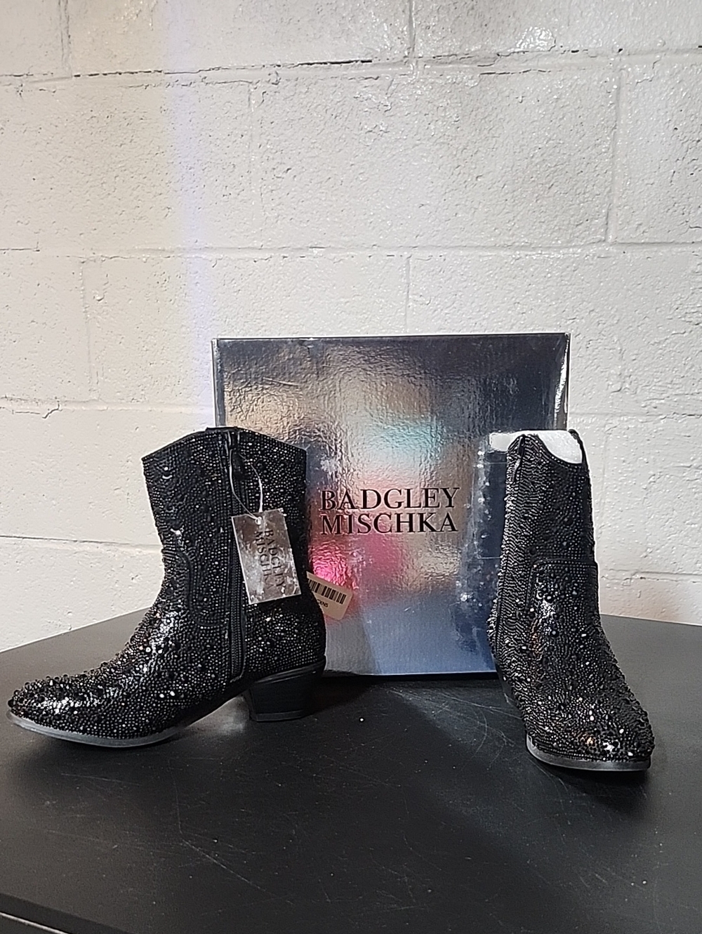 Badgley Mischka Black Girls Dress Boots - Picture 1 of 9